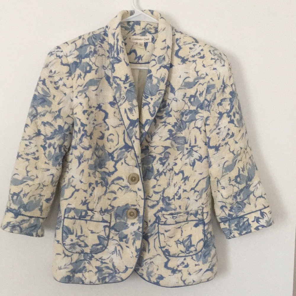 Cotton 3/4 sleeve blazer Coldwater Creek
